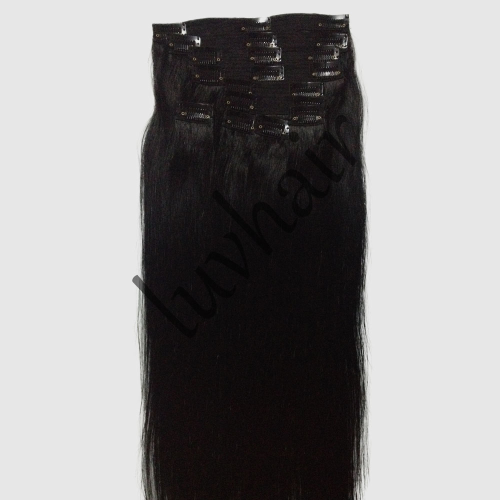 150g #1b clip on hair